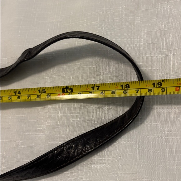 VTG HCL Dark brown 100% pebbled leather bucket crossbody bag gold accents Euro - Picture 13 of 14